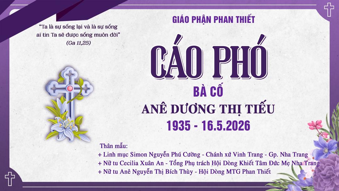 Cáo phó Bà cố Anê Dương Thị Tiếu