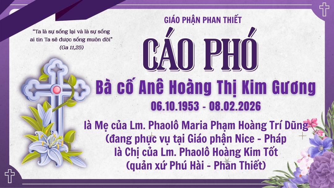 Cáo phó Bà cố Anê Hoàng Thị Kim Gương
