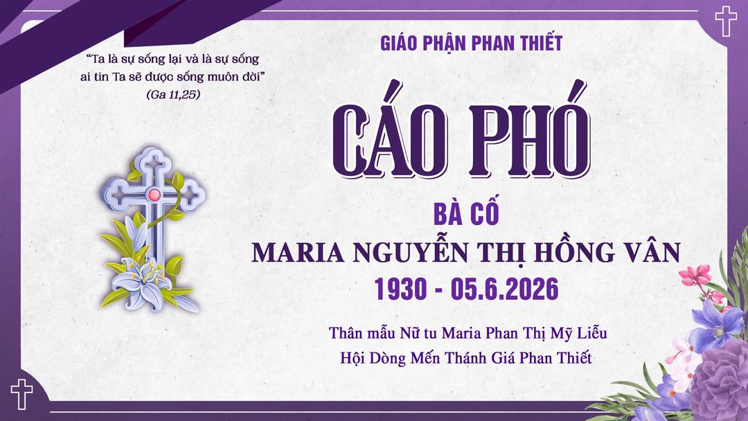 Cáo phó Bà cố MARIA NGUYỄN THỊ HỒNG VÂN