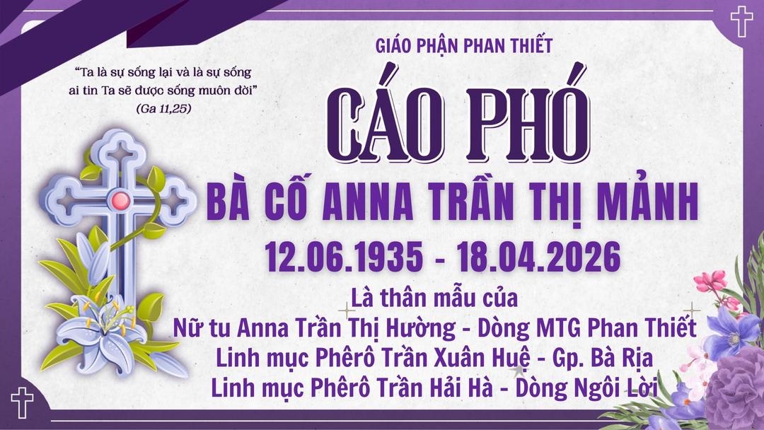 Cáo phó Bà cố Anna Trần Thị Mảnh