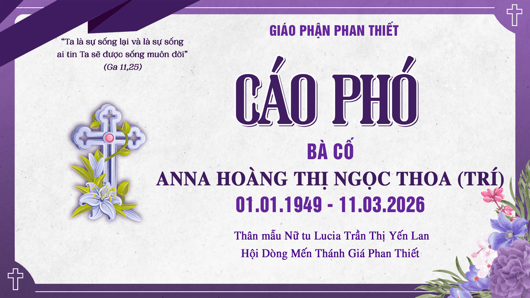 Cáo phó Bà cố Anna Hoàng Thị Ngọc Thoa (Trí)