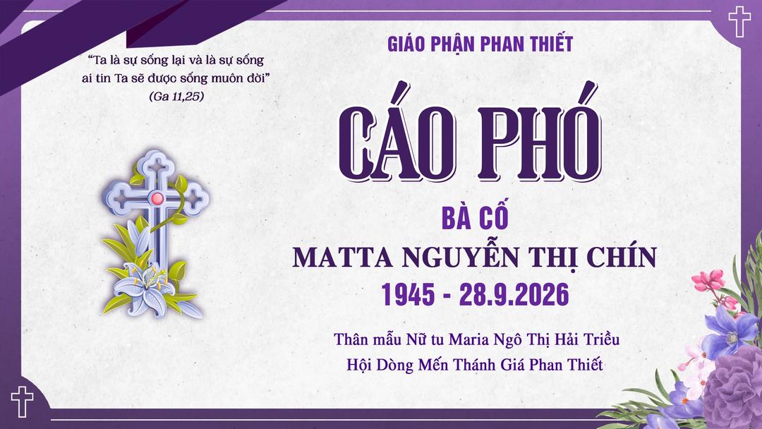 Cáo phó Bà cố Matta Nguyễn Thị Chín