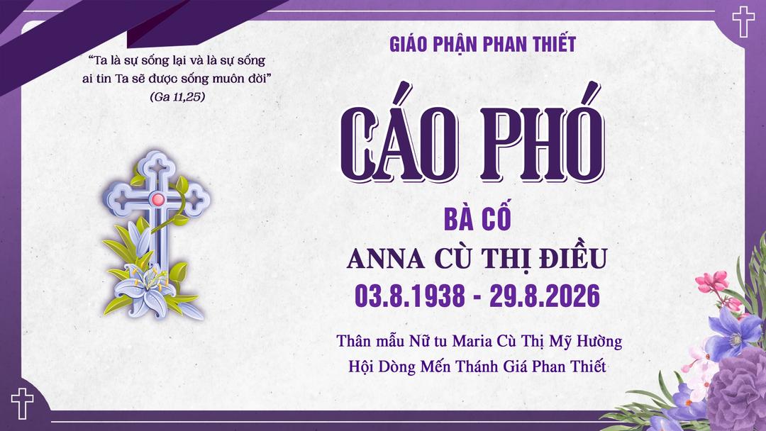 Cáo phó Bà Cố Anna Cù Thị Điều