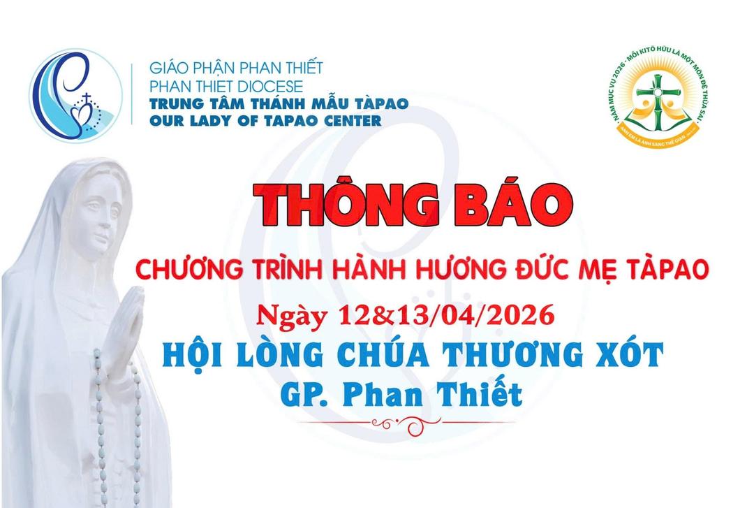 Chương Trình Hành Hương Đức Mẹ Tàpao Ngày 12 & 13/04/2026