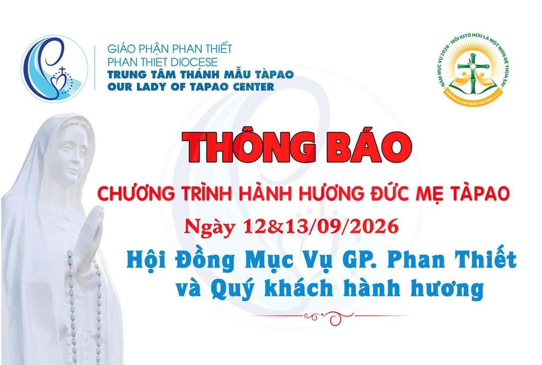 Chương Trình Hành Hương Đức Mẹ Tàpao Ngày 12 & 13/9/2026
