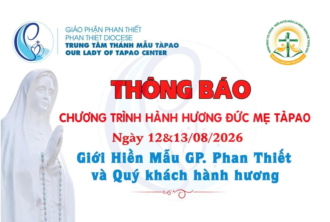 Chương Trình Hành Hương Đức Mẹ Tàpao Ngày 12 & 13/8/2026